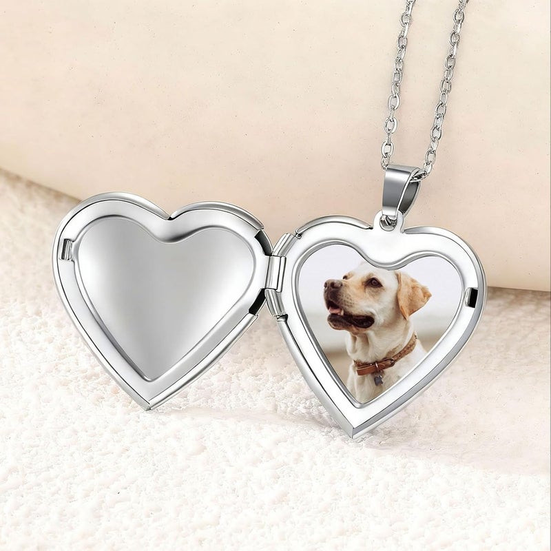 PHOCKSIN Locket Necklace for Women Black/Gold/Silver Locket Necklace Oval/Round/Heart Photo Necklace New Years Gifts for Girls - Image 4